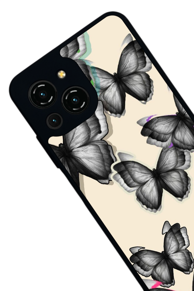 Reeder S23 Pro Max Uyumlu Kelebek Tasarımlı Glossy Premium Kılıf