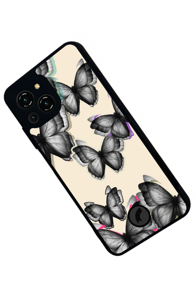Reeder S23 Pro Max Uyumlu Kelebek Tasarımlı Glossy Premium Kılıf