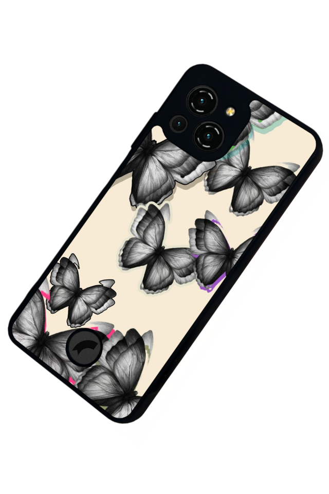 Reeder S23 Pro Max Uyumlu Kelebek Tasarımlı Glossy Premium Kılıf