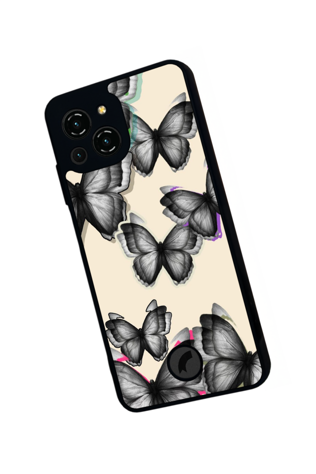 Reeder S23 Pro Max Uyumlu Kelebek Tasarımlı Glossy Premium Kılıf