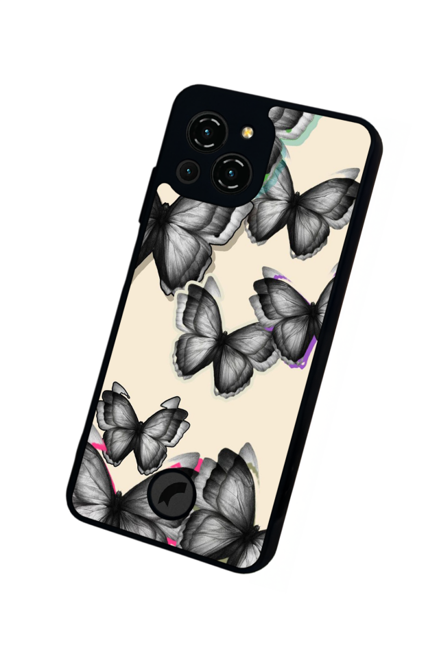 Reeder S23 Pro Max Uyumlu Kelebek Tasarımlı Glossy Premium Kılıf
