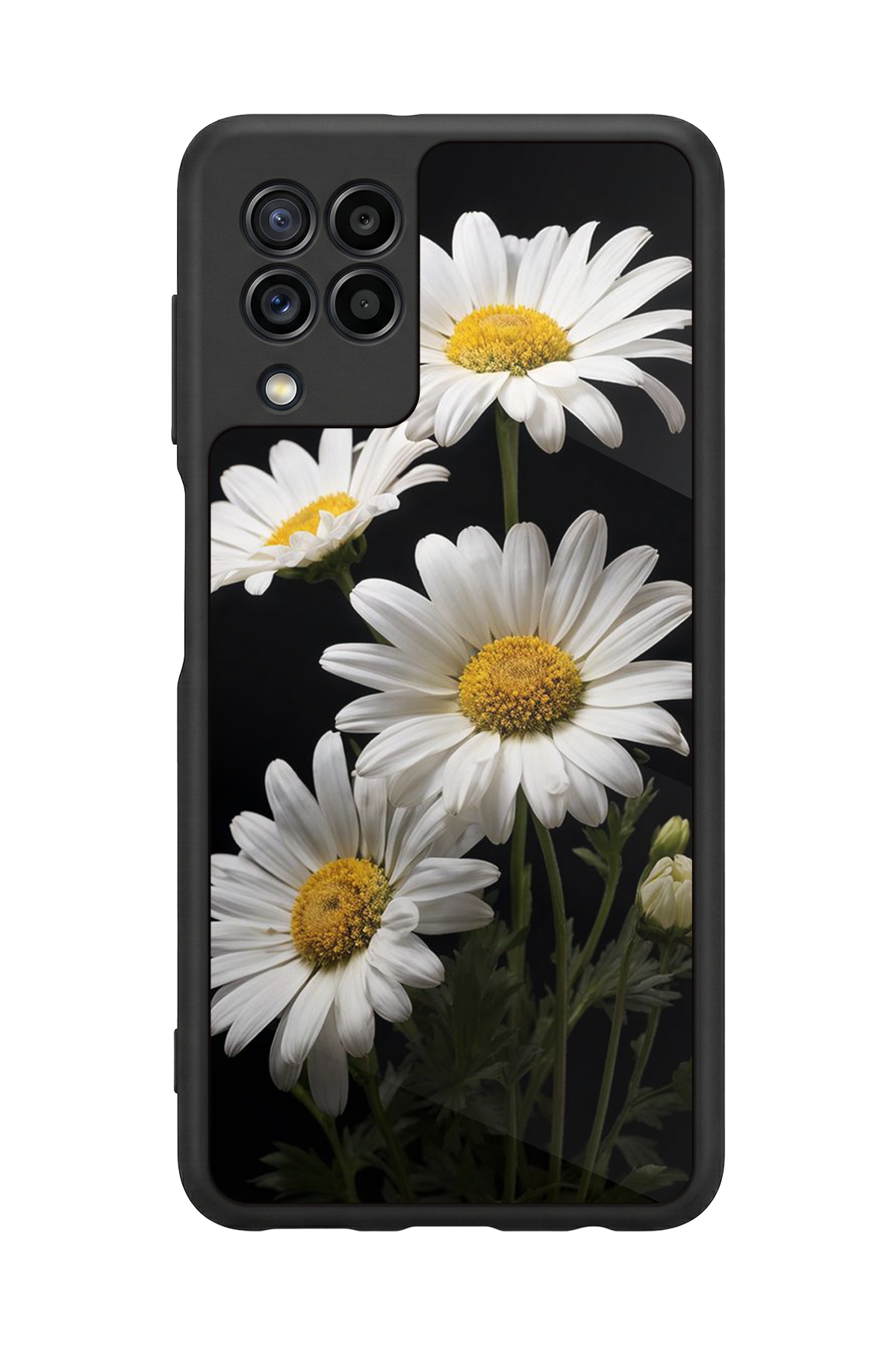 Samsung Galaxy M32 Uyumlu Papatya Tasarımlı Glossy Premium Kılıf