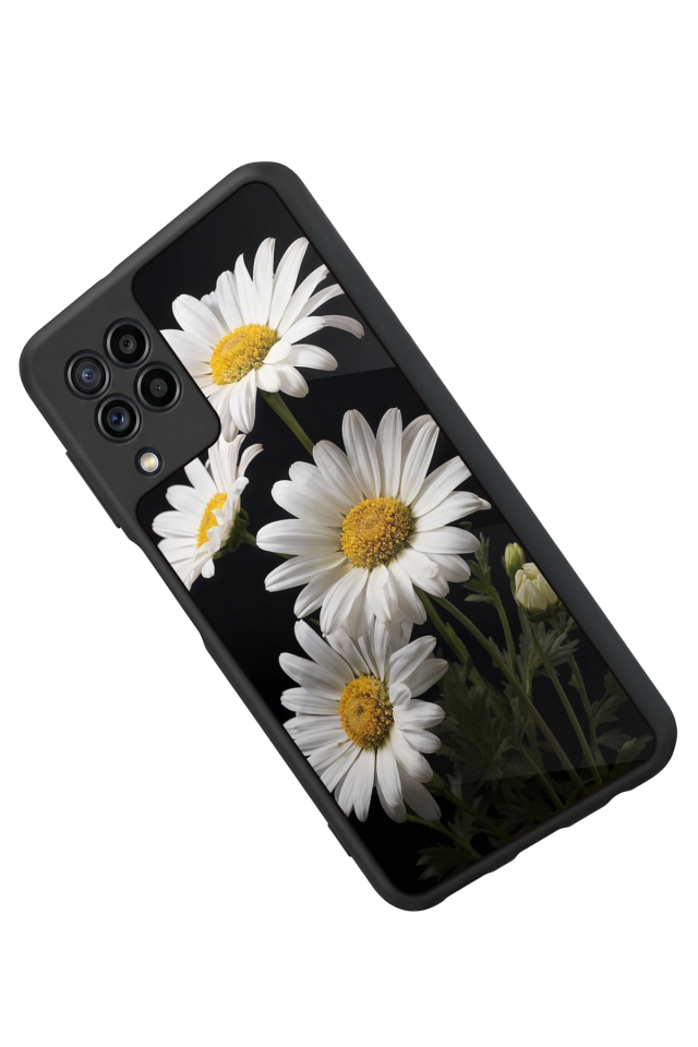 Samsung Galaxy M32 Uyumlu Papatya Tasarımlı Glossy Premium Kılıf
