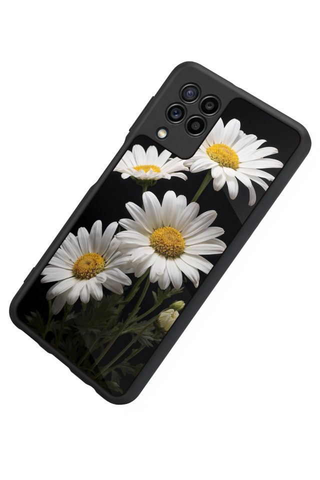 Samsung Galaxy M32 Uyumlu Papatya Tasarımlı Glossy Premium Kılıf