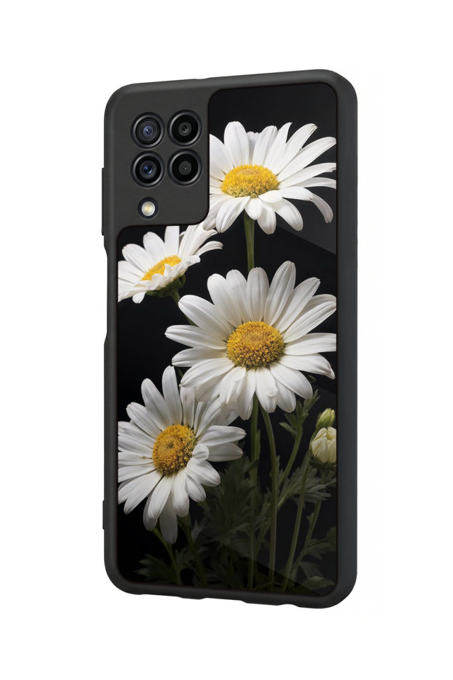 Samsung Galaxy M32 Uyumlu Papatya Tasarımlı Glossy Premium Kılıf