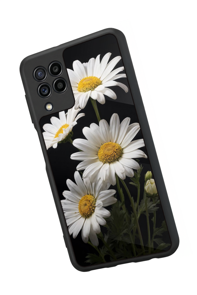 Samsung Galaxy M32 Uyumlu Papatya Tasarımlı Glossy Premium Kılıf
