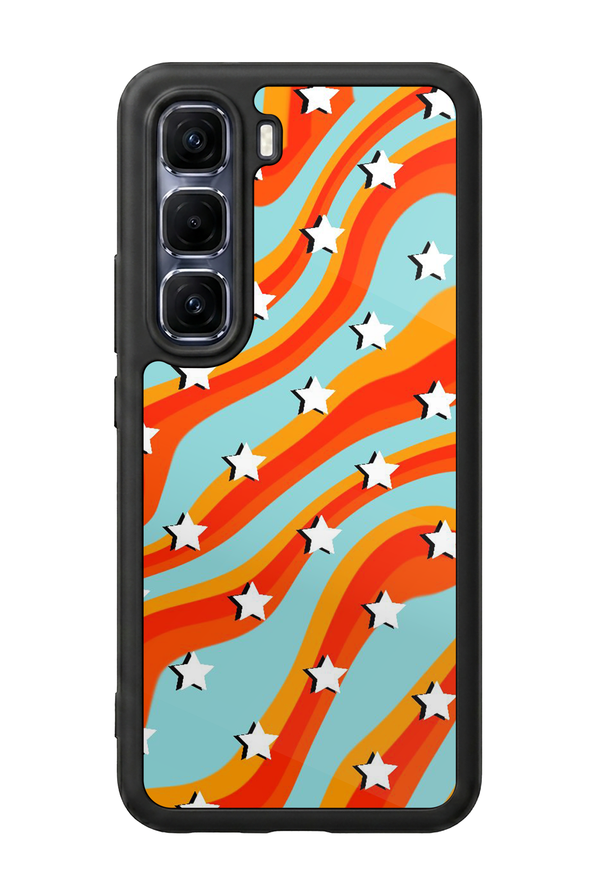 Infinix Hot 60 Pro Plus Uyumlu Retro Yildizlar Tasarımlı Glossy Premium Kılıf