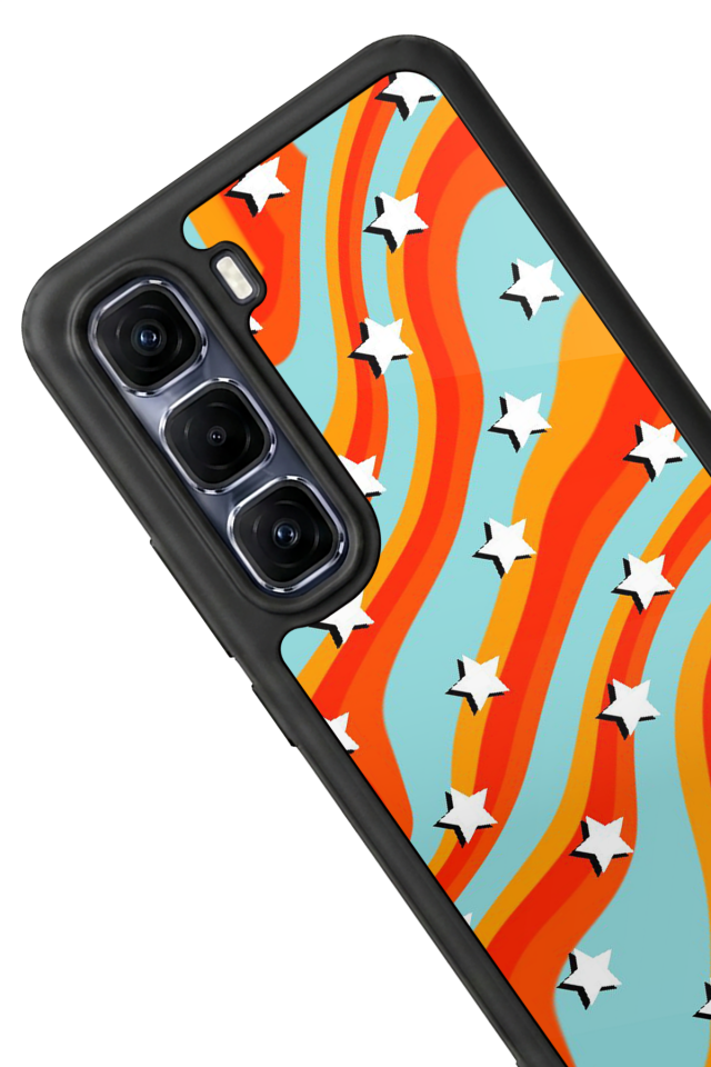 Infinix Hot 60 Pro Plus Uyumlu Retro Yildizlar Tasarımlı Glossy Premium Kılıf