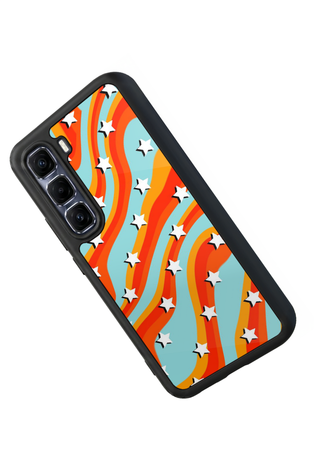 Infinix Hot 60 Pro Plus Uyumlu Retro Yildizlar Tasarımlı Glossy Premium Kılıf