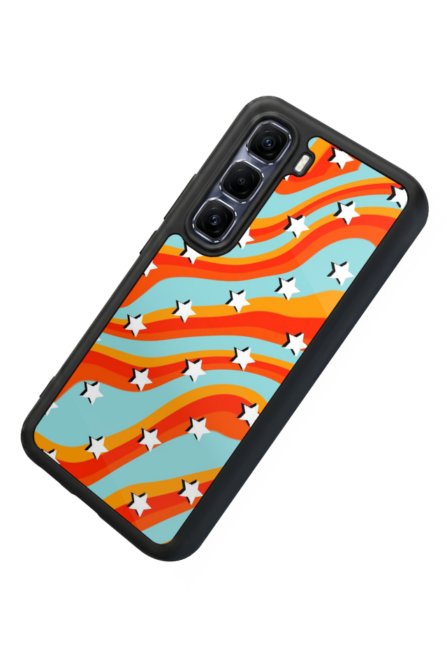 Infinix Hot 60 Pro Plus Uyumlu Retro Yildizlar Tasarımlı Glossy Premium Kılıf