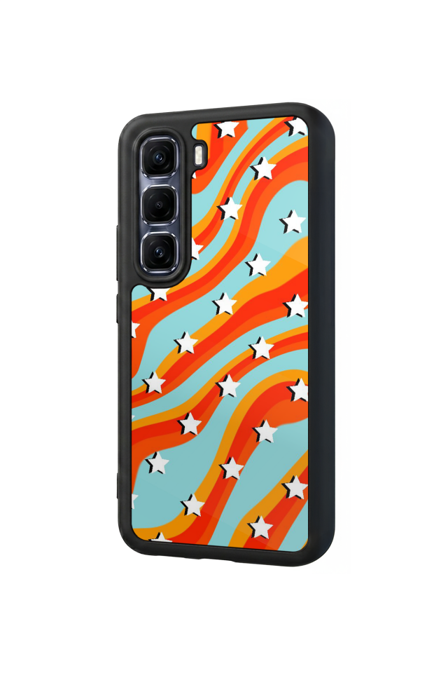 Infinix Hot 60 Pro Plus Uyumlu Retro Yildizlar Tasarımlı Glossy Premium Kılıf