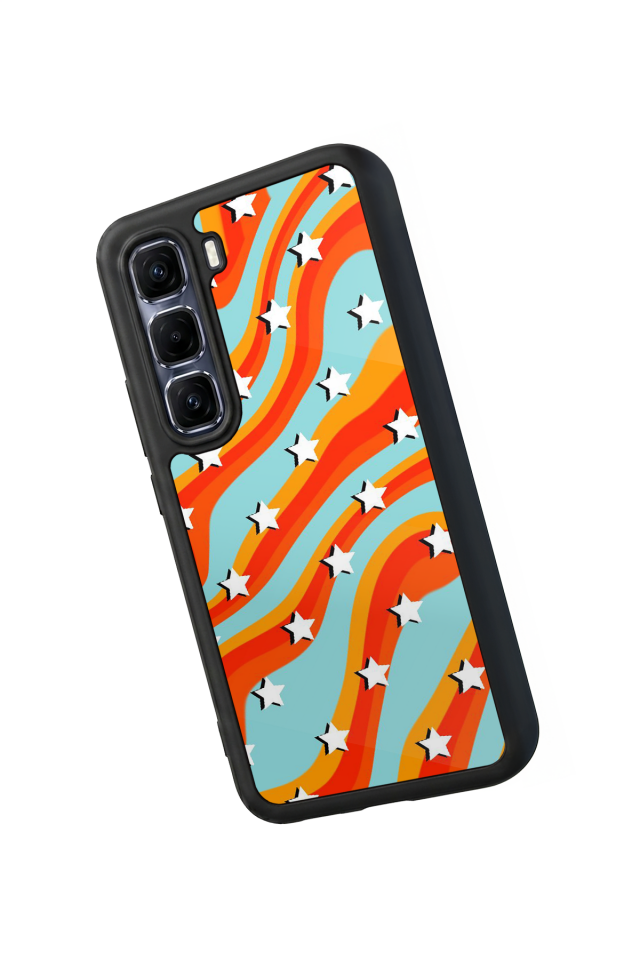Infinix Hot 60 Pro Plus Uyumlu Retro Yildizlar Tasarımlı Glossy Premium Kılıf
