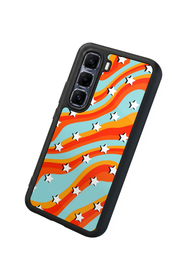 Infinix Hot 60 Pro Plus Uyumlu Retro Yildizlar Tasarımlı Glossy Premium Kılıf