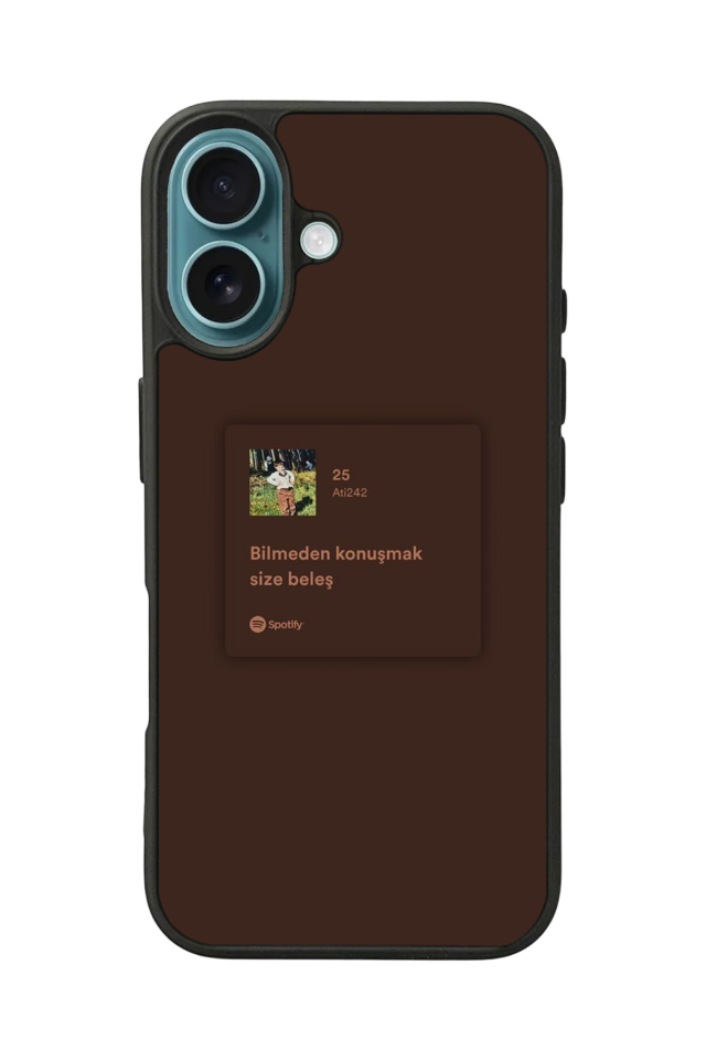 iPhone 16 Plus Uyumlu Sarki Sozleri Tasarımlı Glossy Premium Kılıf