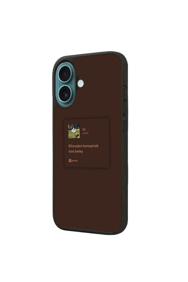 iPhone 16 Plus Uyumlu Sarki Sozleri Tasarımlı Glossy Premium Kılıf