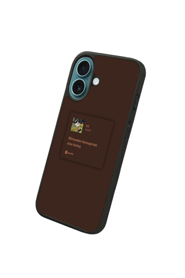 iPhone 16 Plus Uyumlu Sarki Sozleri Tasarımlı Glossy Premium Kılıf