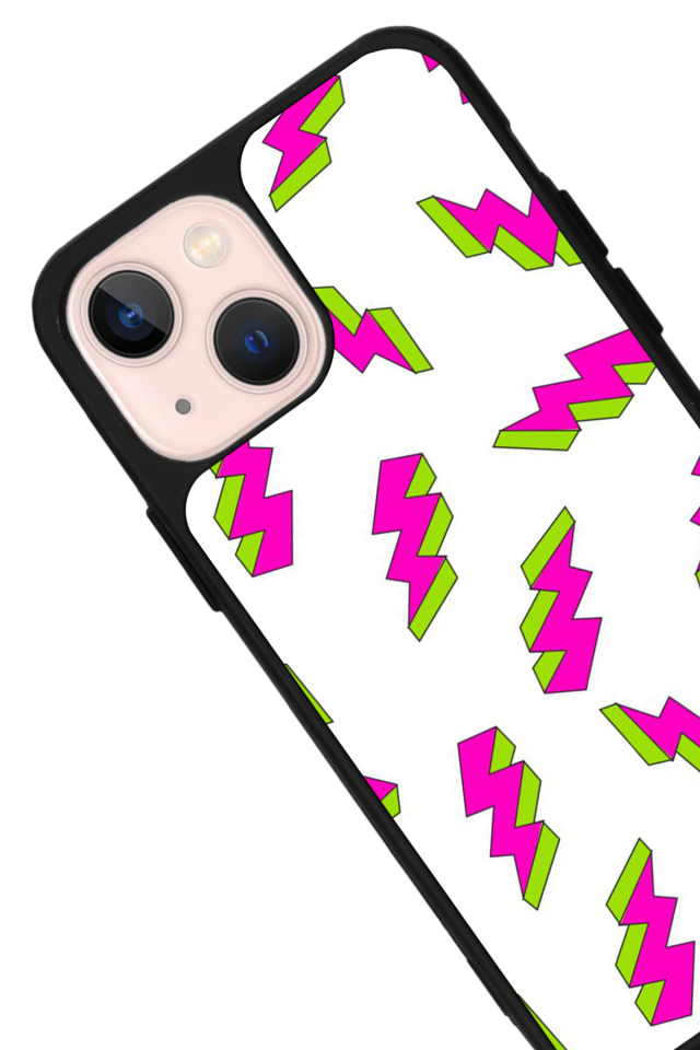 iPhone 13 Mini Uyumlu Simsek Tasarımlı Glossy Premium Kılıf