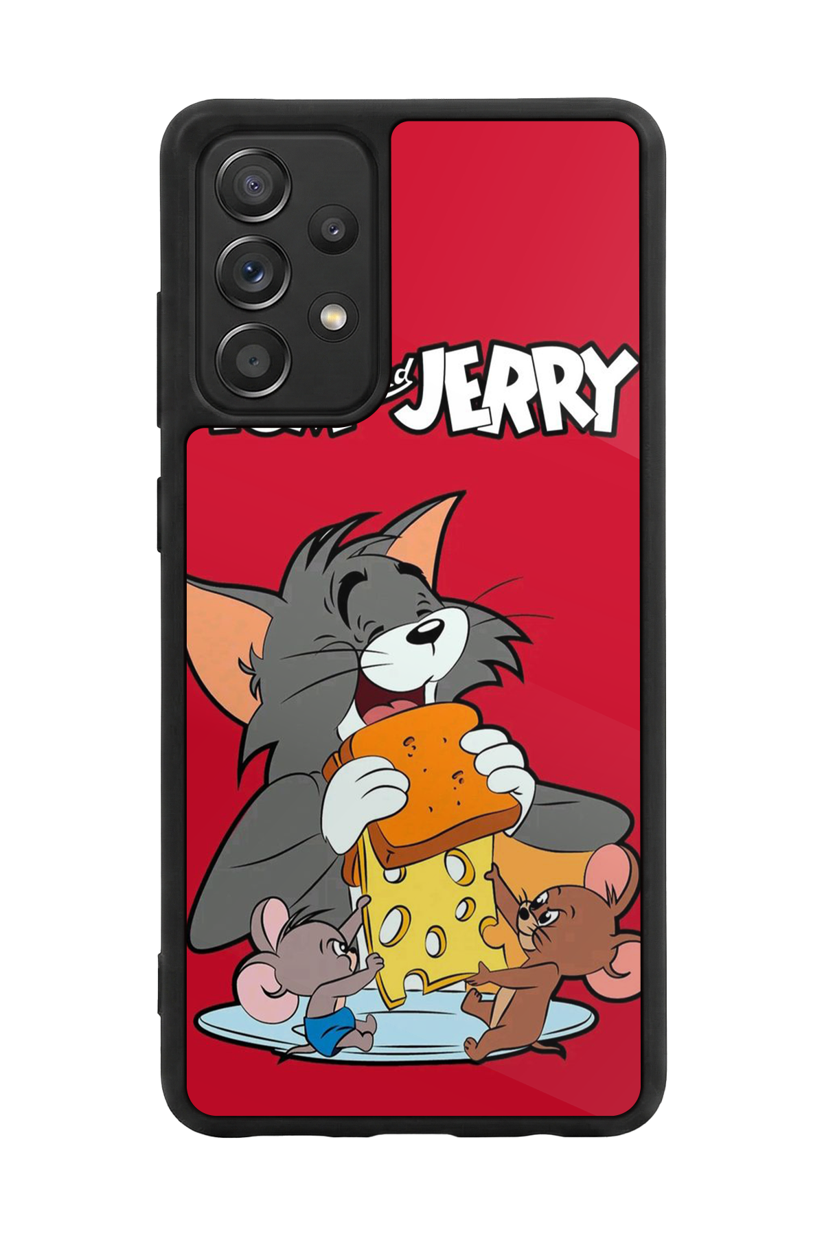Samsung Galaxy A72 Uyumlu Tom And Jerry Tasarımlı Glossy Premium Kılıf