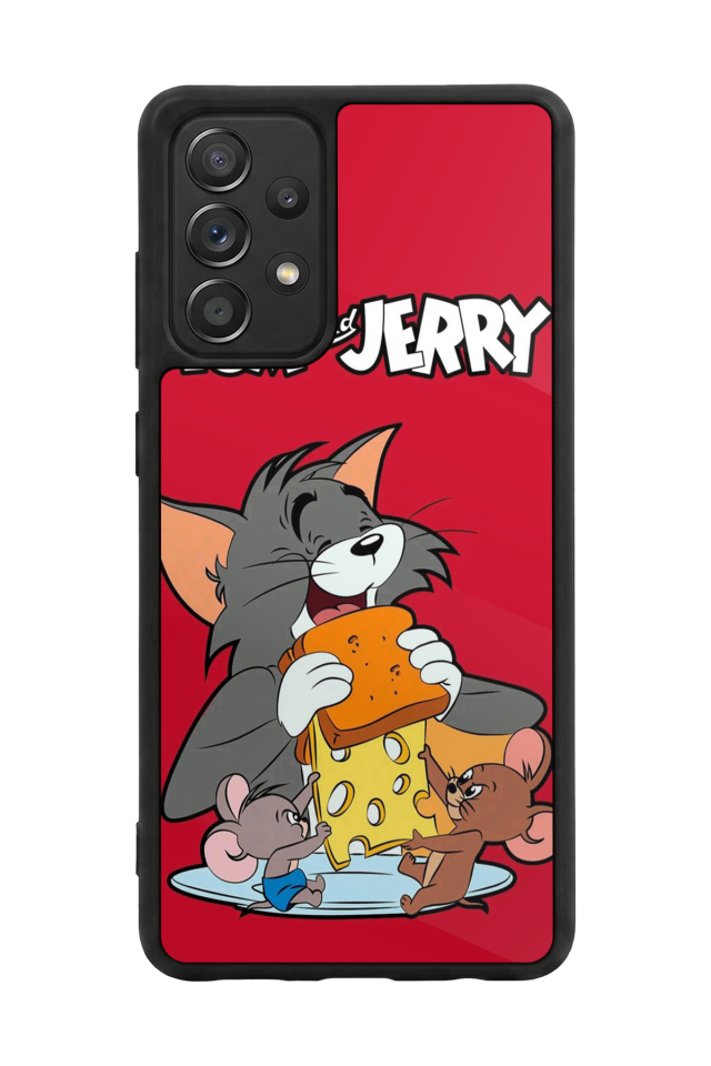 Samsung Galaxy A72 Uyumlu Tom And Jerry Tasarımlı Glossy Premium Kılıf