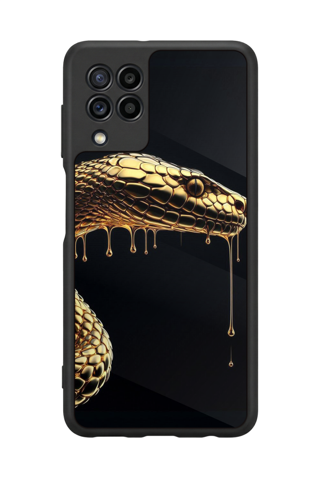 Samsung Galaxy M22 Uyumlu Yılan Tasarımlı Glossy Premium Kılıf