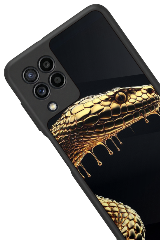 Samsung Galaxy M22 Uyumlu Yılan Tasarımlı Glossy Premium Kılıf