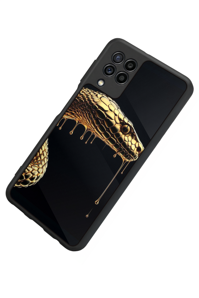 Samsung Galaxy M22 Uyumlu Yılan Tasarımlı Glossy Premium Kılıf