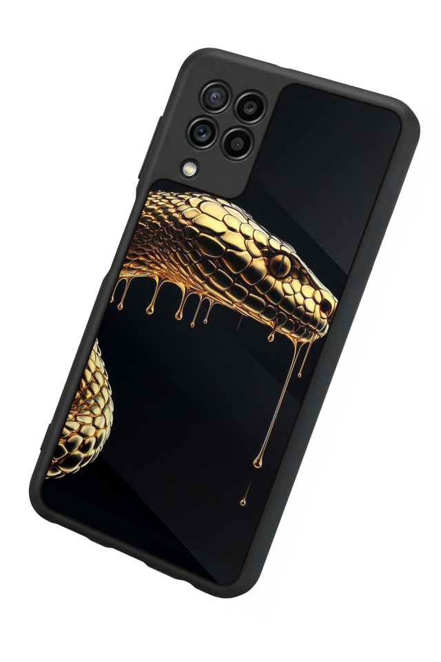 Samsung Galaxy M22 Uyumlu Yılan Tasarımlı Glossy Premium Kılıf
