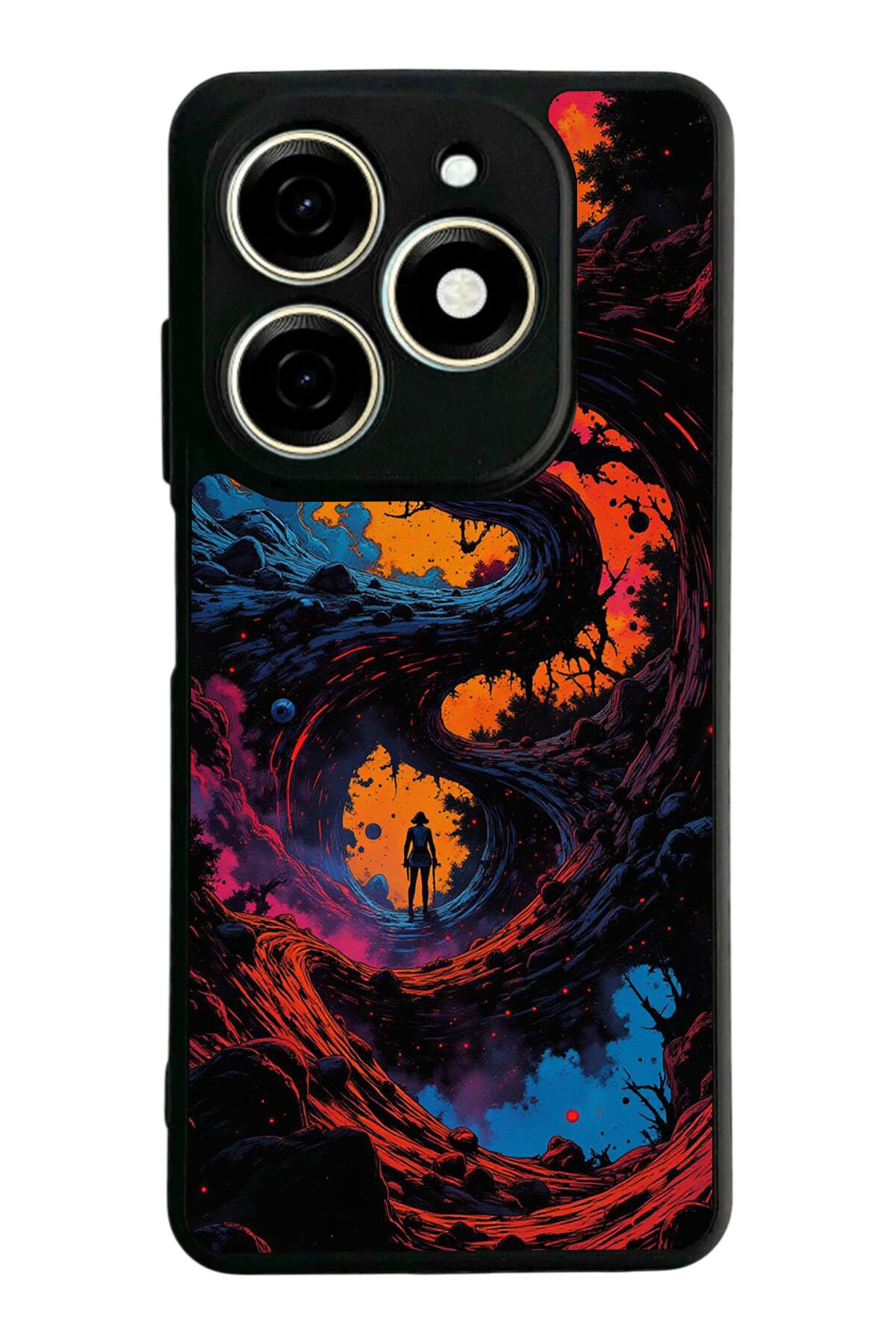 Tecno Spark 20/20C Uyumlu Abstract Tasarımlı Glossy Premium Kılıf