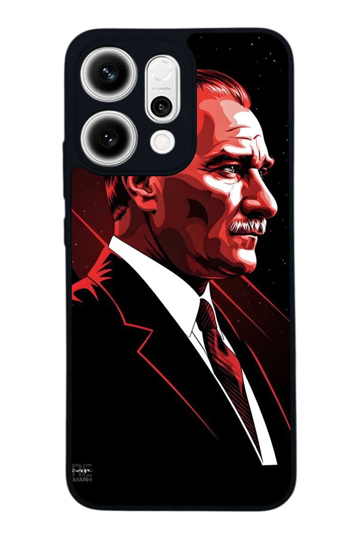 Oppo Reno 14 Uyumlu Mustafa Kemal Ataturk Tasarımlı Glossy Premium Kılıf