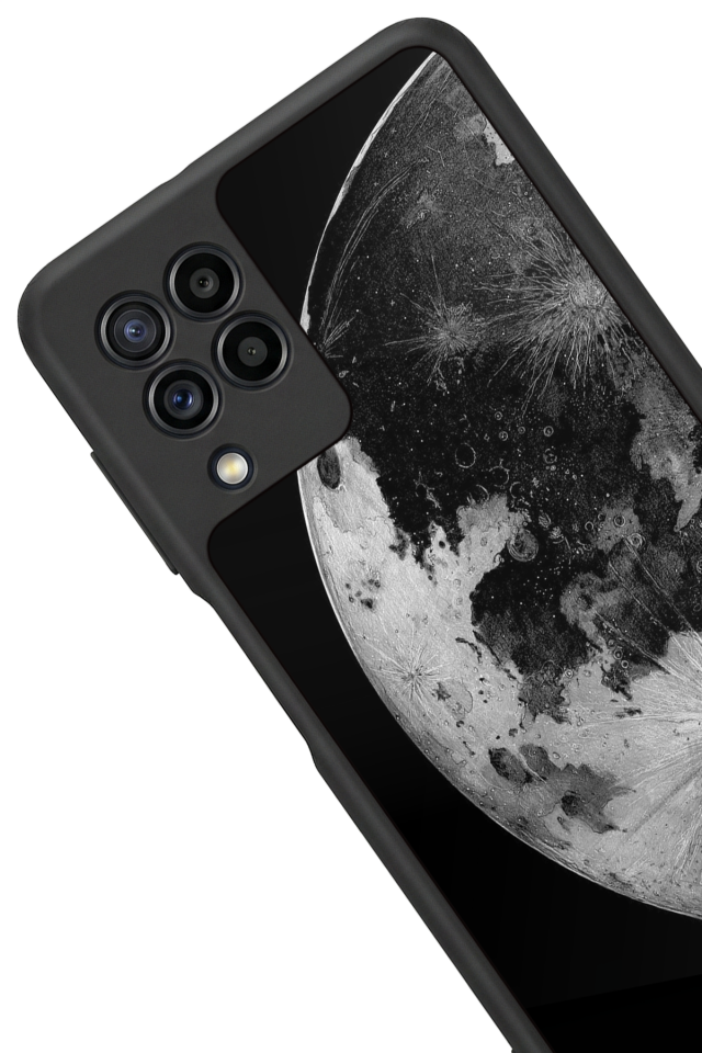 Samsung Galaxy M22 Uyumlu Ay Tasarımlı Glossy Premium Kılıf