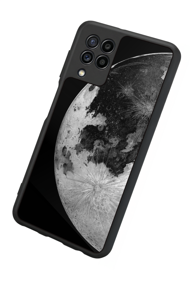 Samsung Galaxy M22 Uyumlu Ay Tasarımlı Glossy Premium Kılıf