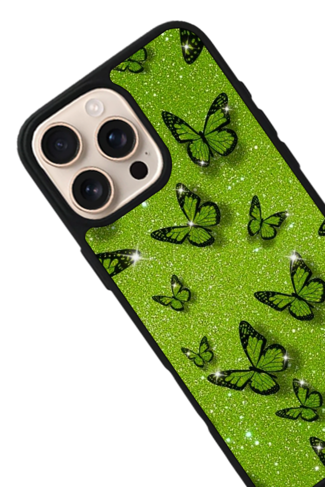 iPhone 15 Pro Max Uyumlu Kelebek Tasarımlı Glossy Premium Kılıf