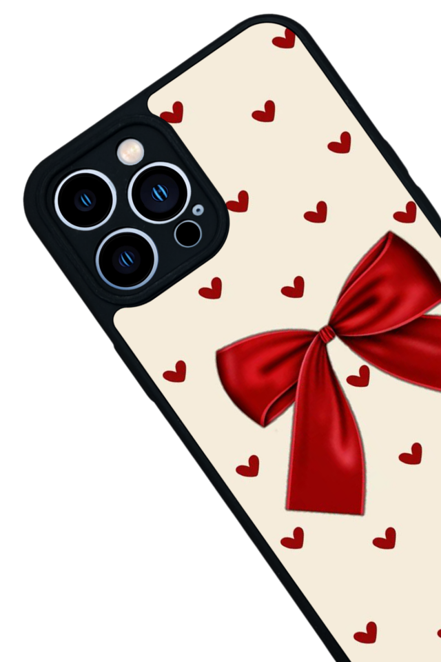 iPhone 13 Pro Max Uyumlu Kurdele Tasarımlı Glossy Premium Kılıf