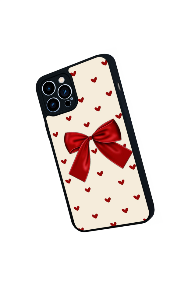 iPhone 13 Pro Max Uyumlu Kurdele Tasarımlı Glossy Premium Kılıf