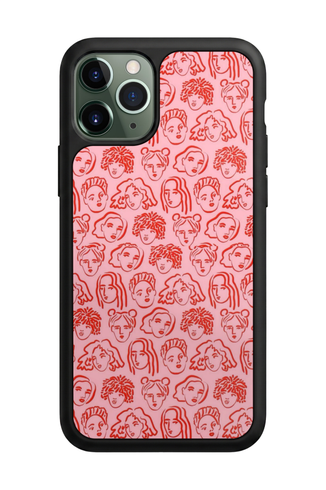 iPhone 11 Pro Max Uyumlu Line Art Tasarımlı Glossy Premium Kılıf