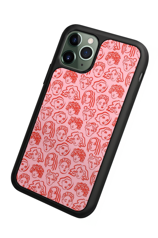 iPhone 11 Pro Max Uyumlu Line Art Tasarımlı Glossy Premium Kılıf