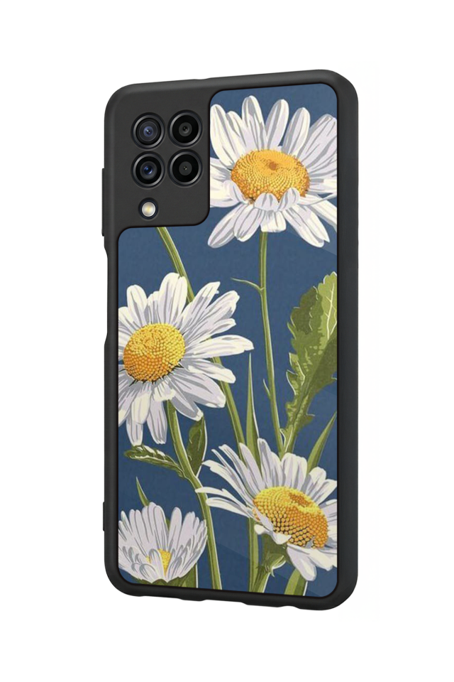 Samsung Galaxy M32 Uyumlu Papatya Tasarımlı Glossy Premium Kılıf