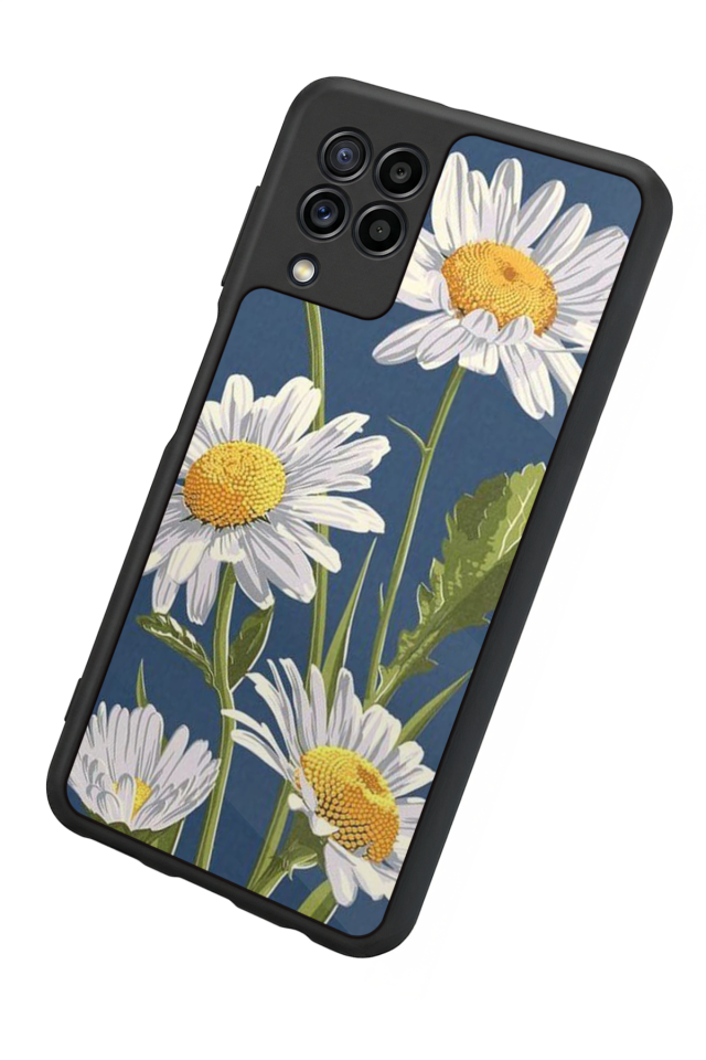 Samsung Galaxy M32 Uyumlu Papatya Tasarımlı Glossy Premium Kılıf