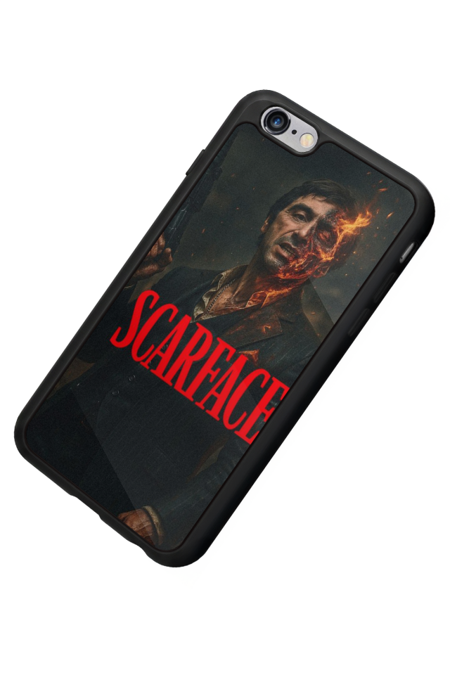 iPhone 6 Plus Uyumlu Scarface Tasarımlı Glossy Premium Kılıf