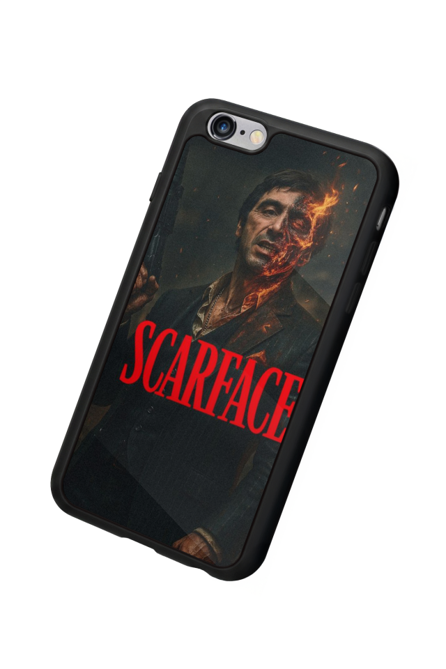iPhone 6 Plus Uyumlu Scarface Tasarımlı Glossy Premium Kılıf