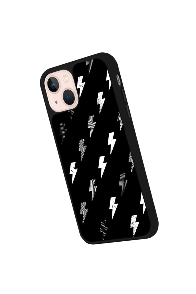 iPhone 13 Mini Uyumlu Simsek Tasarımlı Glossy Premium Kılıf