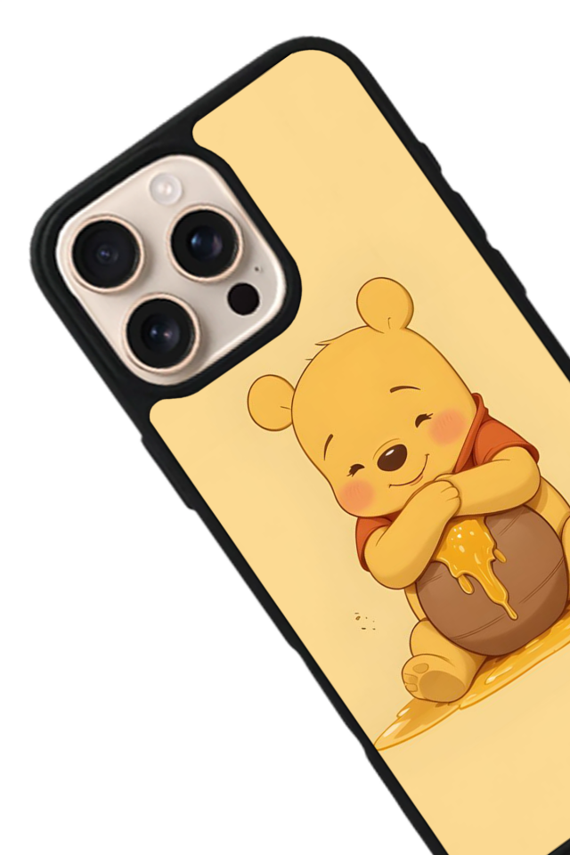 iPhone 15 Pro Uyumlu Winnie Tasarımlı Glossy Premium Kılıf