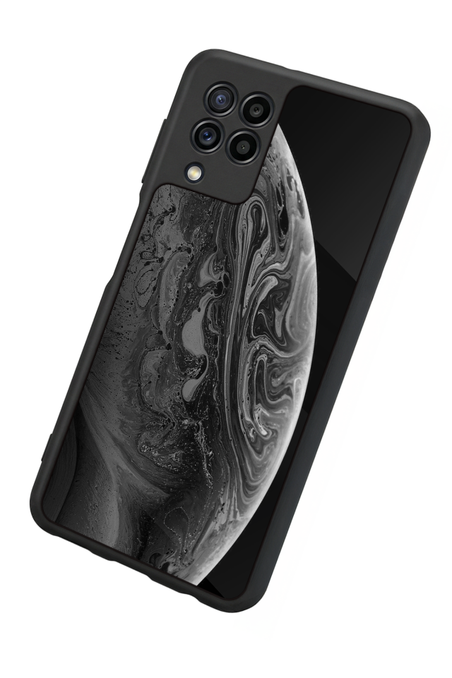 Samsung Galaxy M22 Uyumlu Ay Tasarımlı Glossy Premium Kılıf