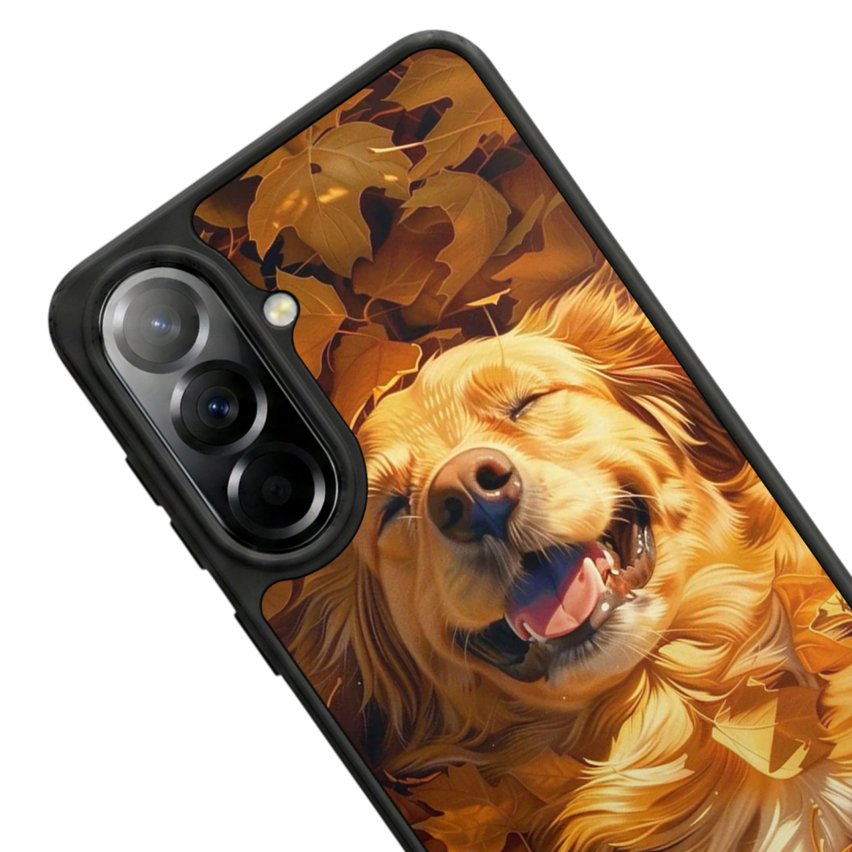 Samsung Galaxy A37 Uyumlu Golden Kopek Tasarımlı Glossy Premium Kılıf