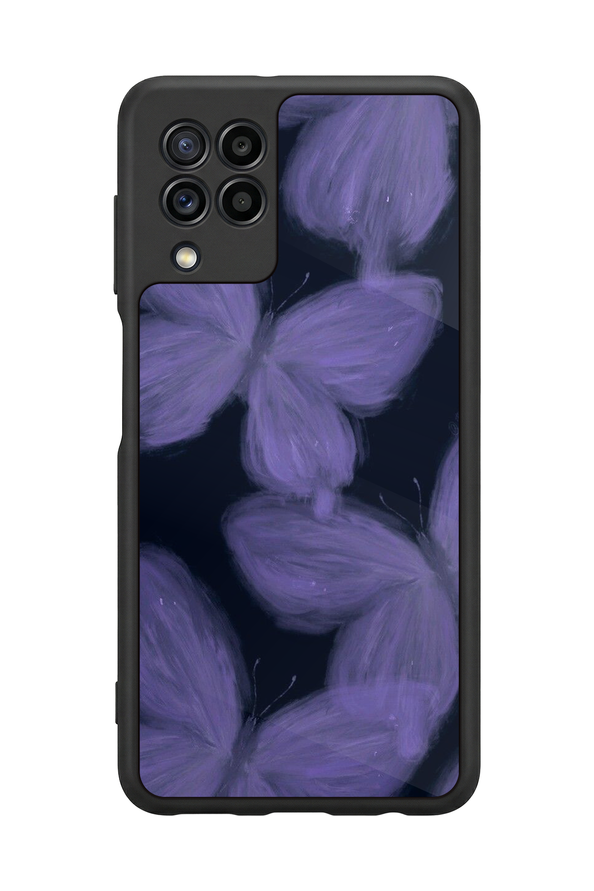 Samsung Galaxy M32 Uyumlu Kelebek Tasarımlı Glossy Premium Kılıf