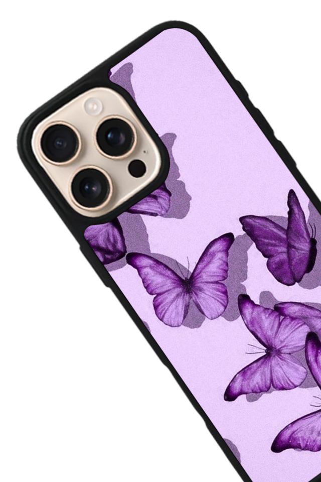 iPhone 15 Pro Max Uyumlu Kelebek Tasarımlı Glossy Premium Kılıf