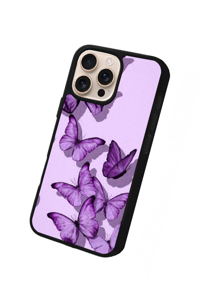 iPhone 15 Pro Max Uyumlu Kelebek Tasarımlı Glossy Premium Kılıf