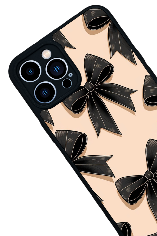 iPhone 13 Pro Max Uyumlu Kurdele Tasarımlı Glossy Premium Kılıf