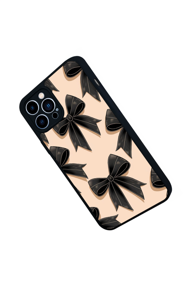 iPhone 13 Pro Max Uyumlu Kurdele Tasarımlı Glossy Premium Kılıf