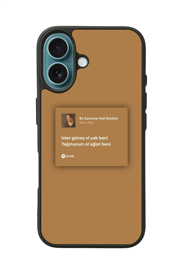 iPhone 16 Plus Uyumlu Sarki Sozleri Tasarımlı Glossy Premium Kılıf